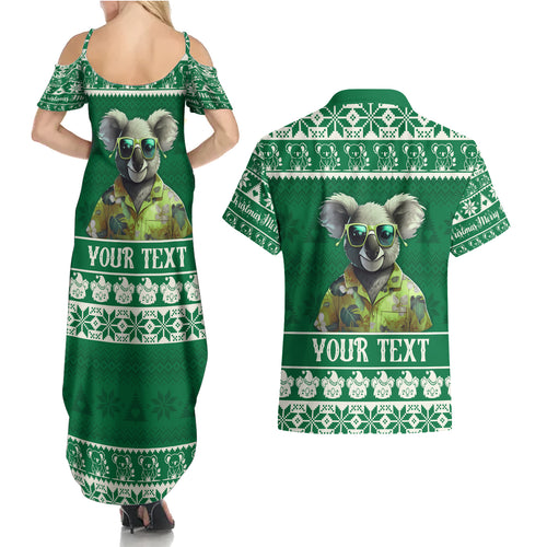 personalised-australia-koala-christmas-couples-matching-summer-maxi-dress-and-hawaiian-shirt-santa-koala-stay-cool