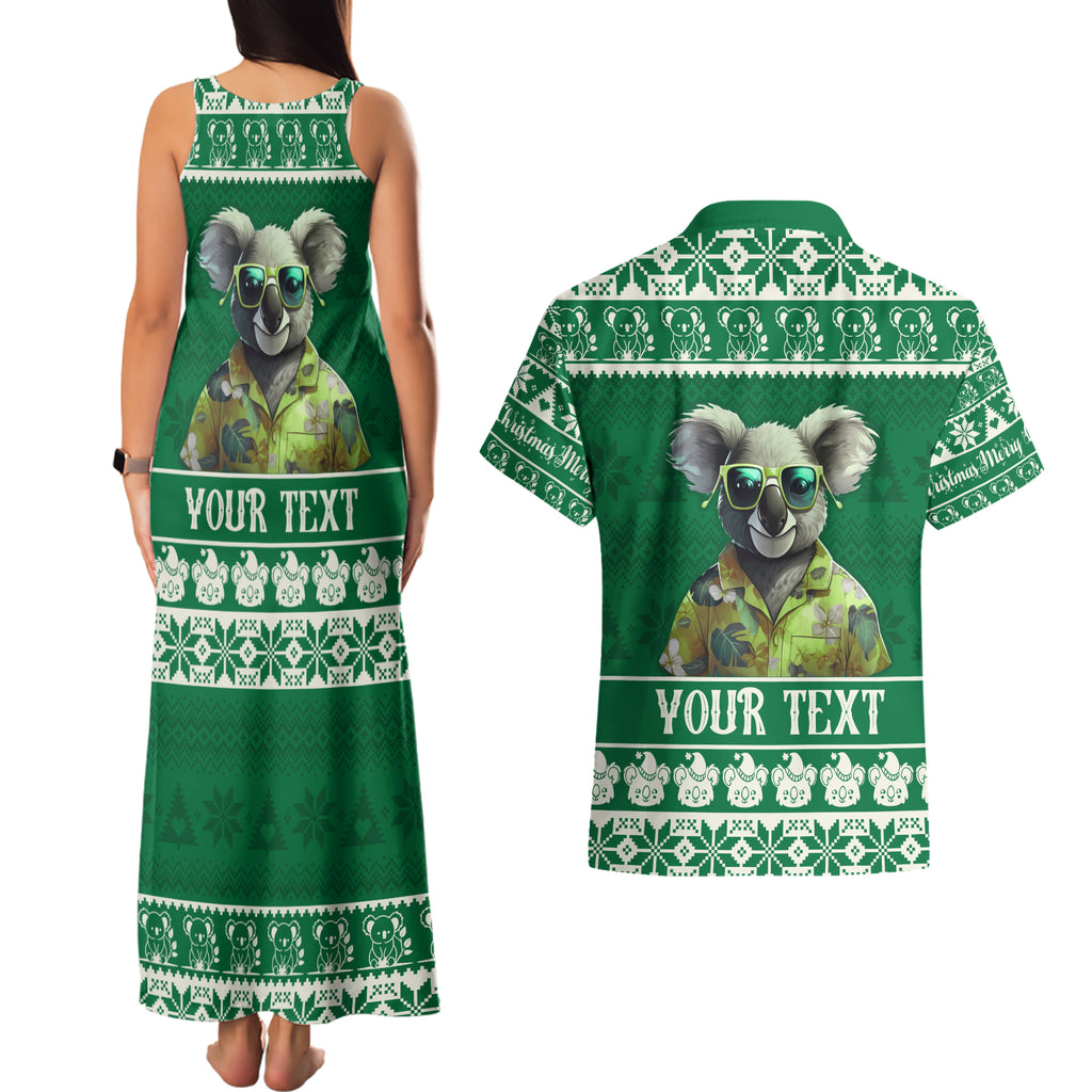 personalised-australia-koala-christmas-couples-matching-tank-maxi-dress-and-hawaiian-shirt-santa-koala-stay-cool
