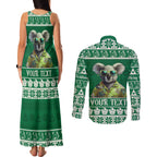 personalised-australia-koala-christmas-couples-matching-tank-maxi-dress-and-long-sleeve-button-shirt-santa-koala-stay-cool