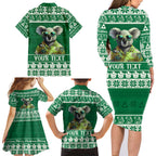 personalised-australia-koala-christmas-family-matching-long-sleeve-bodycon-dress-and-hawaiian-shirt-santa-koala-stay-cool