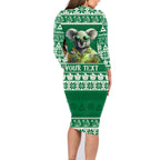 personalised-australia-koala-christmas-family-matching-long-sleeve-bodycon-dress-and-hawaiian-shirt-santa-koala-stay-cool