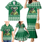personalised-australia-koala-christmas-family-matching-mermaid-dress-and-hawaiian-shirt-santa-koala-stay-cool