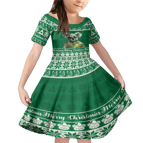 personalised-australia-koala-christmas-family-matching-mermaid-dress-and-hawaiian-shirt-santa-koala-stay-cool