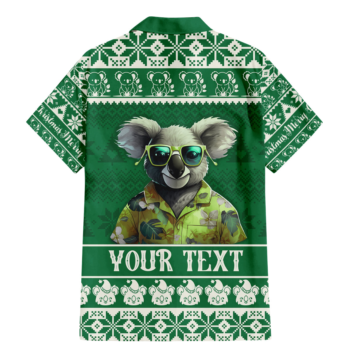 personalised-australia-koala-christmas-family-matching-mermaid-dress-and-hawaiian-shirt-santa-koala-stay-cool
