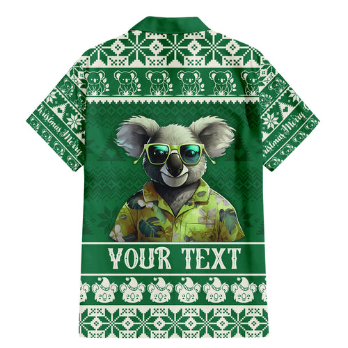 personalised-australia-koala-christmas-family-matching-mermaid-dress-and-hawaiian-shirt-santa-koala-stay-cool