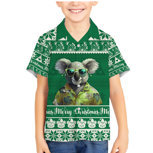 personalised-australia-koala-christmas-family-matching-mermaid-dress-and-hawaiian-shirt-santa-koala-stay-cool