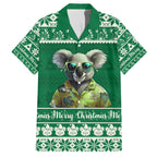 personalised-australia-koala-christmas-family-matching-off-shoulder-long-sleeve-dress-and-hawaiian-shirt-santa-koala-stay-cool