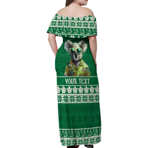 personalised-australia-koala-christmas-family-matching-off-shoulder-maxi-dress-and-hawaiian-shirt-santa-koala-stay-cool