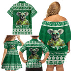 personalised-australia-koala-christmas-family-matching-off-shoulder-short-dress-and-hawaiian-shirt-santa-koala-stay-cool