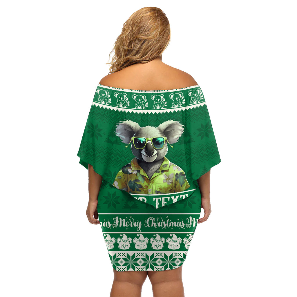 personalised-australia-koala-christmas-family-matching-off-shoulder-short-dress-and-hawaiian-shirt-santa-koala-stay-cool