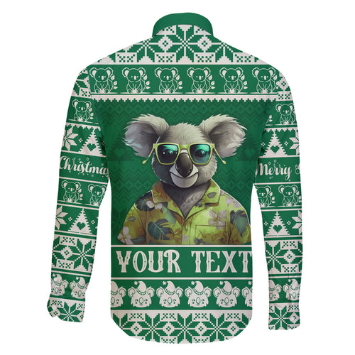 personalised-australia-koala-christmas-family-matching-short-sleeve-bodycon-dress-and-hawaiian-shirt-santa-koala-stay-cool