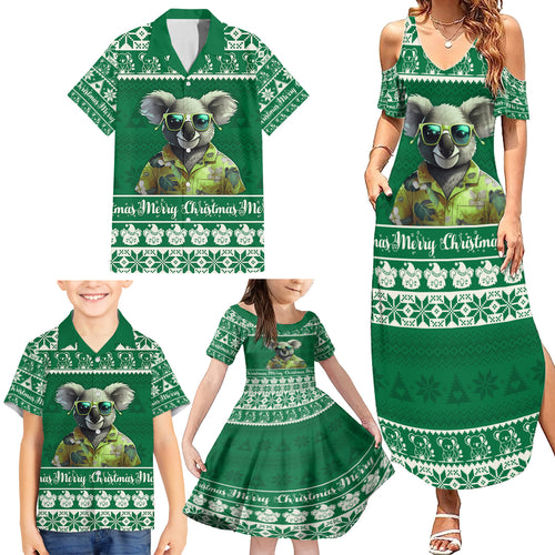 personalised-australia-koala-christmas-family-matching-summer-maxi-dress-and-hawaiian-shirt-santa-koala-stay-cool
