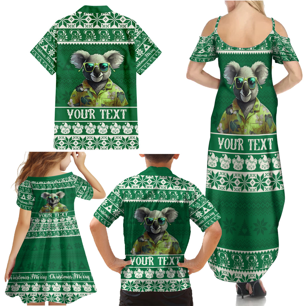 personalised-australia-koala-christmas-family-matching-summer-maxi-dress-and-hawaiian-shirt-santa-koala-stay-cool