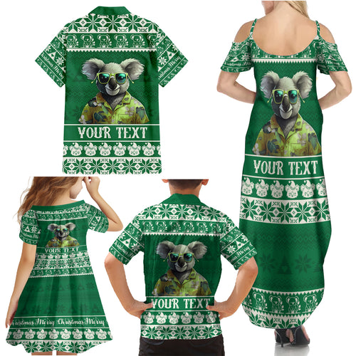 personalised-australia-koala-christmas-family-matching-summer-maxi-dress-and-hawaiian-shirt-santa-koala-stay-cool