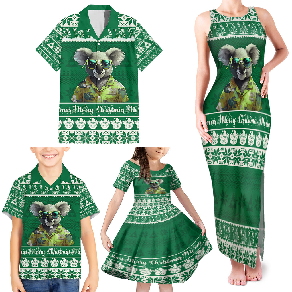 personalised-australia-koala-christmas-family-matching-tank-maxi-dress-and-hawaiian-shirt-santa-koala-stay-cool