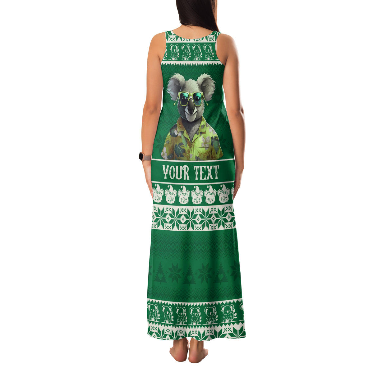 personalised-australia-koala-christmas-family-matching-tank-maxi-dress-and-hawaiian-shirt-santa-koala-stay-cool