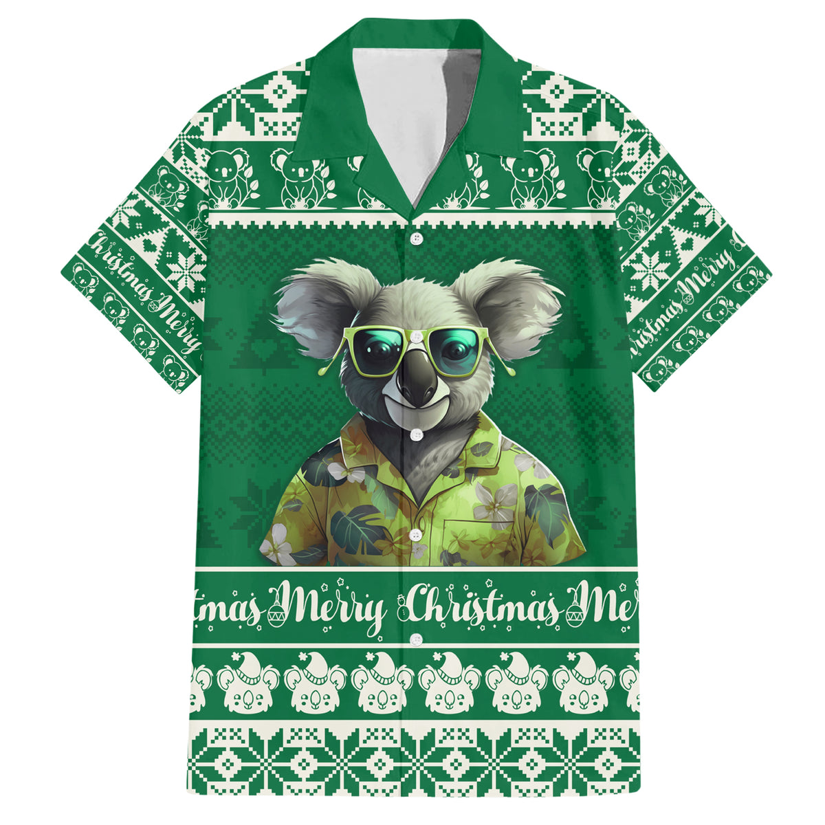 personalised-australia-koala-christmas-hawaiian-shirt-santa-koala-stay-cool