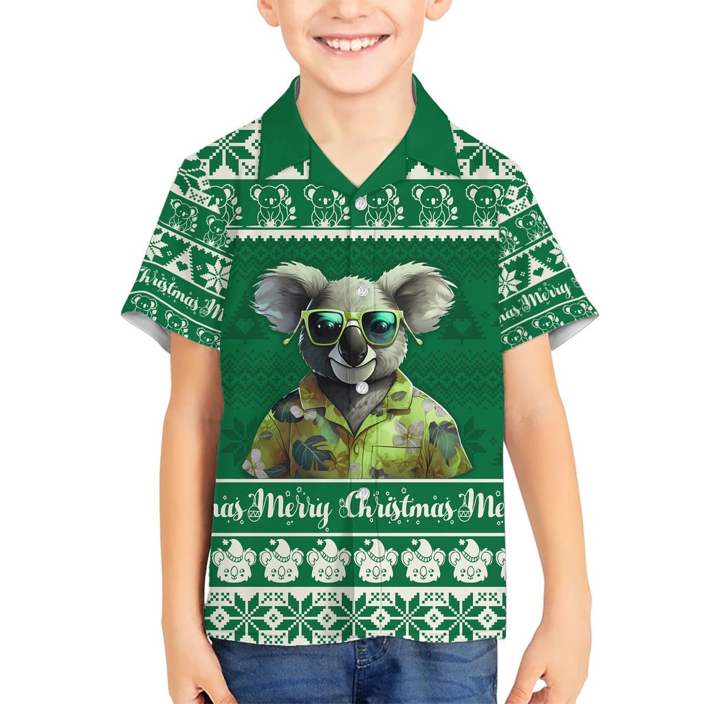 personalised-australia-koala-christmas-kid-hawaiian-shirt-santa-koala-stay-cool