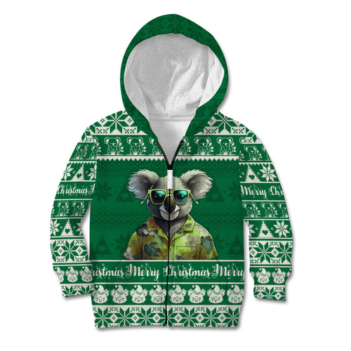 personalised-australia-koala-christmas-kid-hoodie-santa-koala-stay-cool