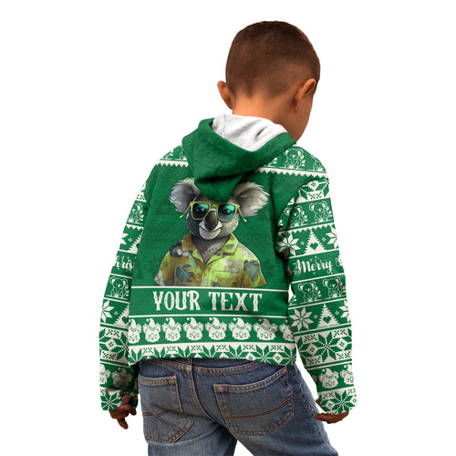 personalised-australia-koala-christmas-kid-hoodie-santa-koala-stay-cool