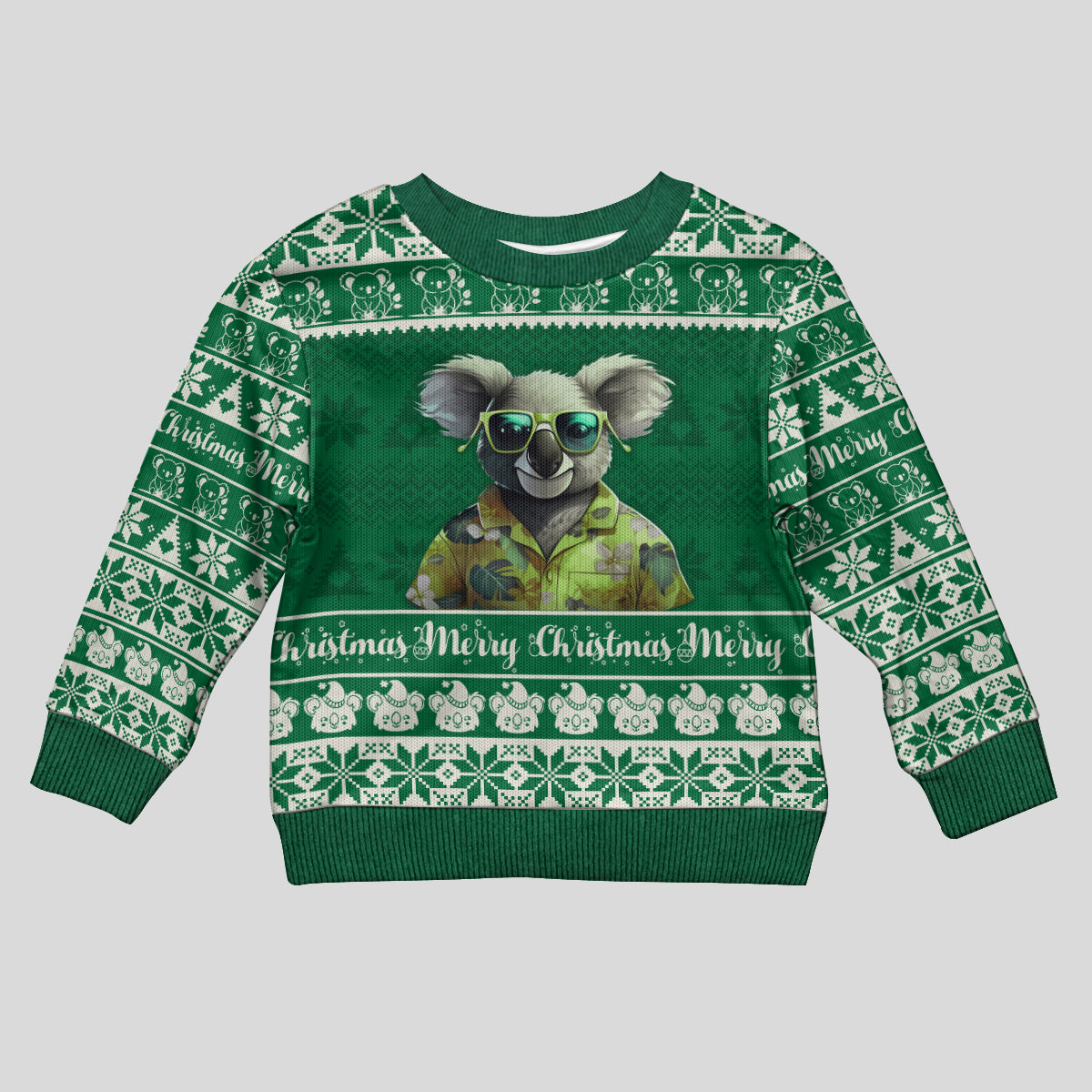 personalised-australia-koala-christmas-kid-ugly-christmas-sweater-santa-koala-stay-cool