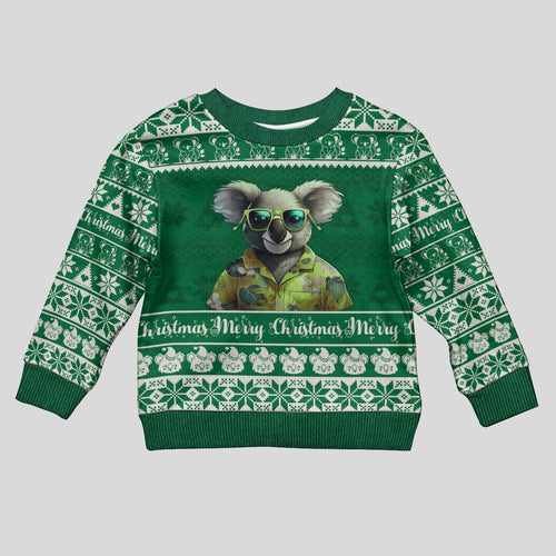 personalised-australia-koala-christmas-kid-ugly-christmas-sweater-santa-koala-stay-cool