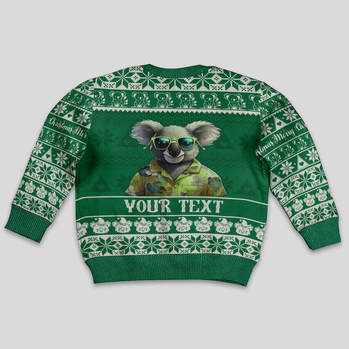 personalised-australia-koala-christmas-kid-ugly-christmas-sweater-santa-koala-stay-cool