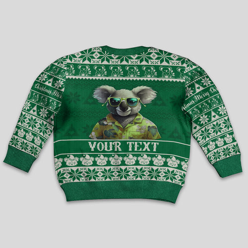 personalised-australia-koala-christmas-kid-ugly-christmas-sweater-santa-koala-stay-cool