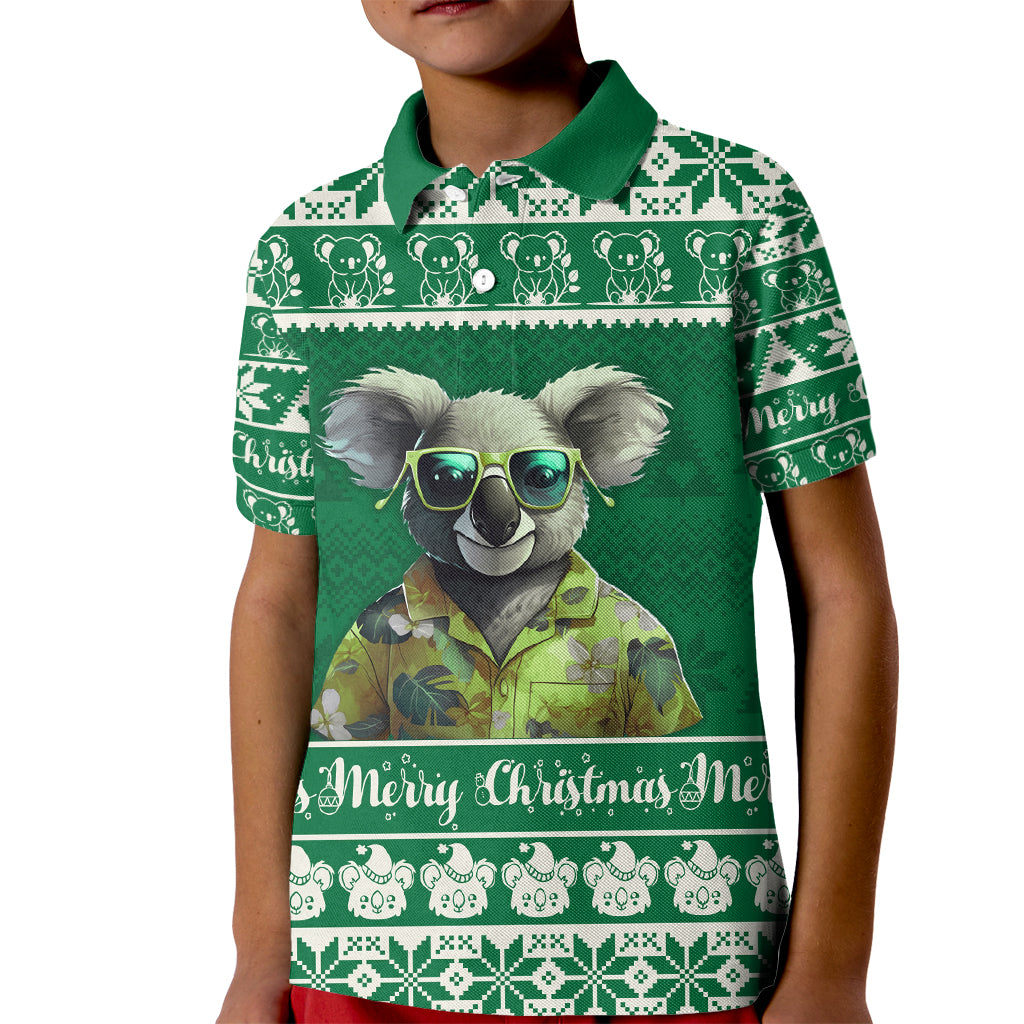 personalised-australia-koala-christmas-kid-polo-shirt-santa-koala-stay-cool