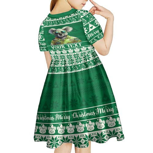 personalised-australia-koala-christmas-kid-short-sleeve-dress-santa-koala-stay-cool