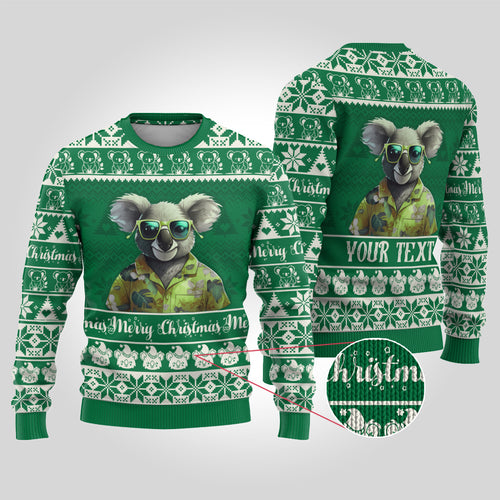 personalised-australia-koala-christmas-ugly-christmas-sweater-santa-koala-stay-cool