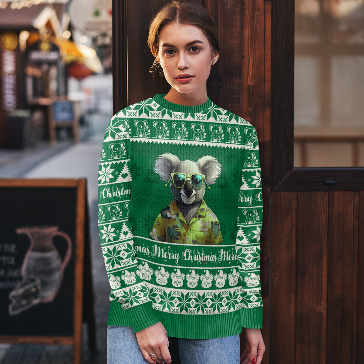 personalised-australia-koala-christmas-ugly-christmas-sweater-santa-koala-stay-cool