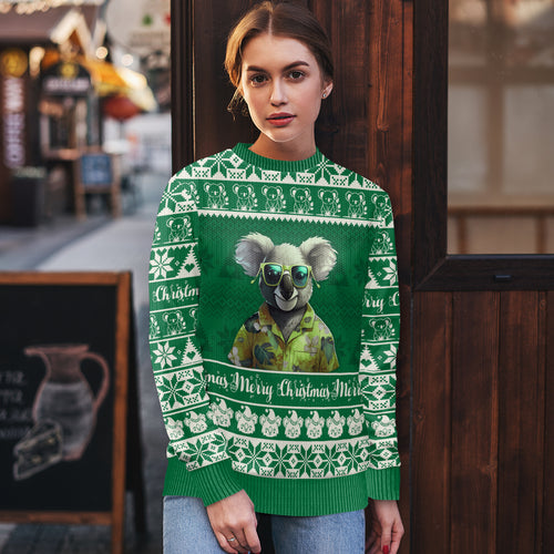 personalised-australia-koala-christmas-ugly-christmas-sweater-santa-koala-stay-cool