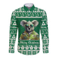 personalised-australia-koala-christmas-long-sleeve-button-shirt-santa-koala-stay-cool