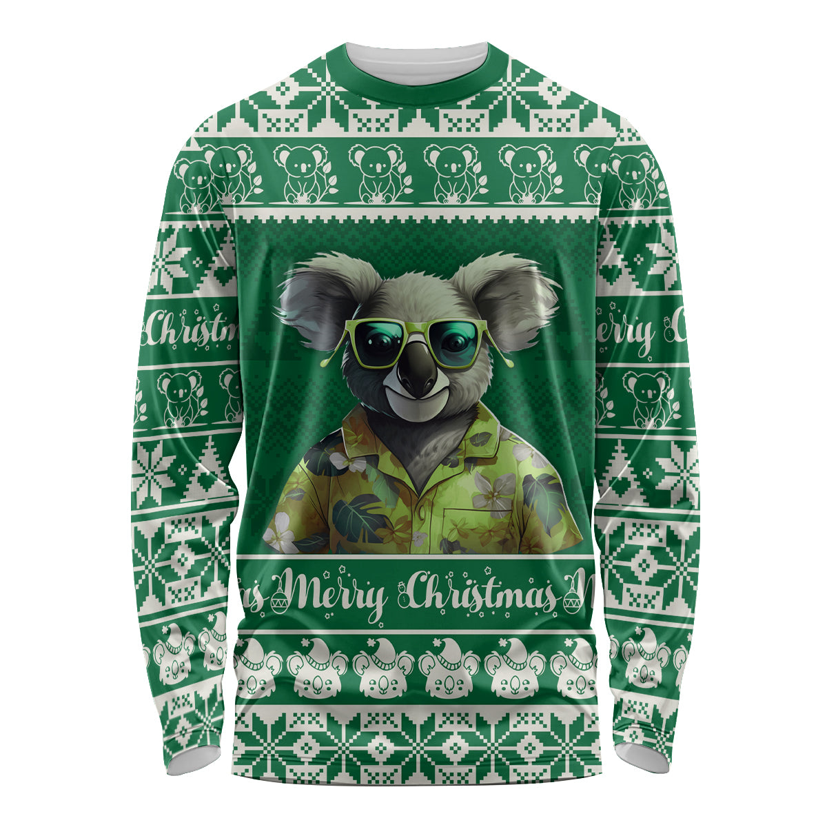 personalised-australia-koala-christmas-long-sleeve-shirt-santa-koala-stay-cool