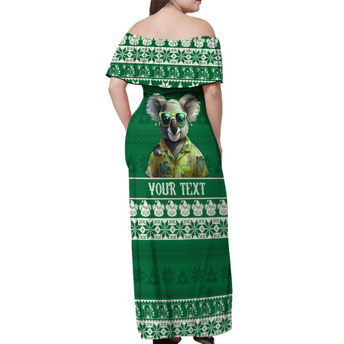 personalised-australia-koala-christmas-off-shoulder-maxi-dress-santa-koala-stay-cool