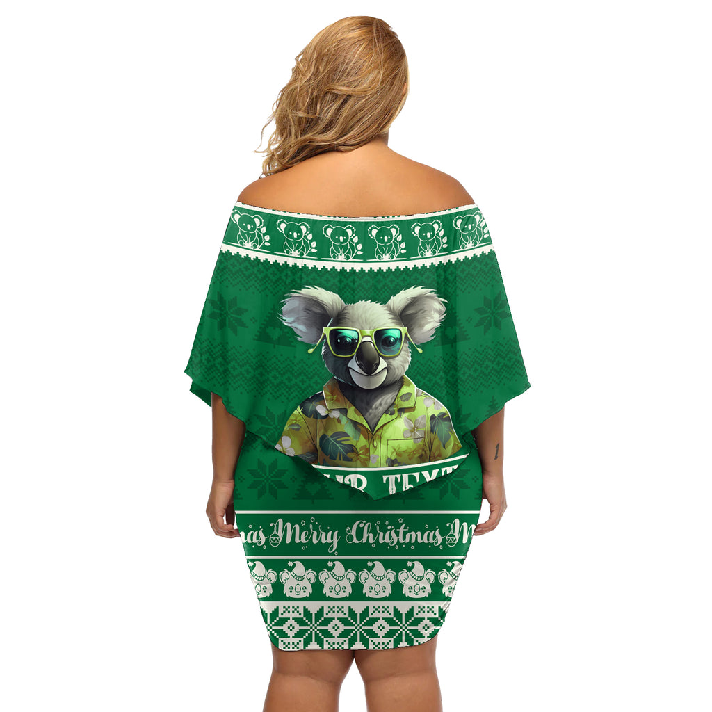 personalised-australia-koala-christmas-off-shoulder-short-dress-santa-koala-stay-cool