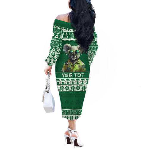 personalised-australia-koala-christmas-off-the-shoulder-long-sleeve-dress-santa-koala-stay-cool
