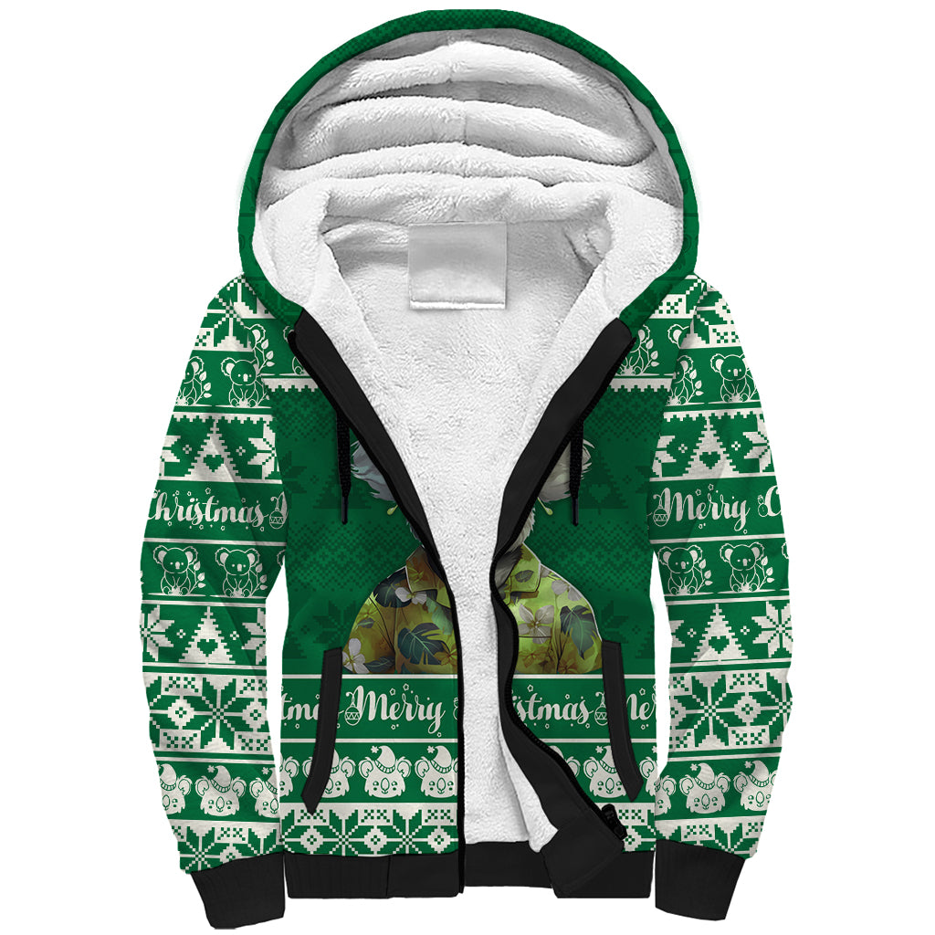 personalised-australia-koala-christmas-sherpa-hoodie-santa-koala-stay-cool