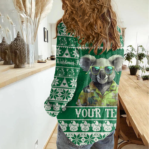 personalised-australia-koala-christmas-women-casual-shirt-santa-koala-stay-cool