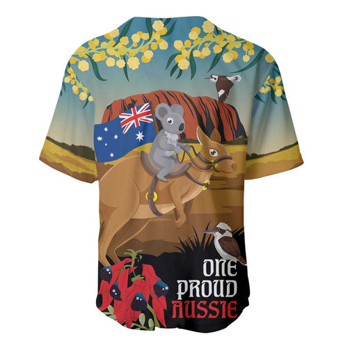 26 January One Proud Aussie Baseball Jersey Kangaroo and Koala Happy Australia Day