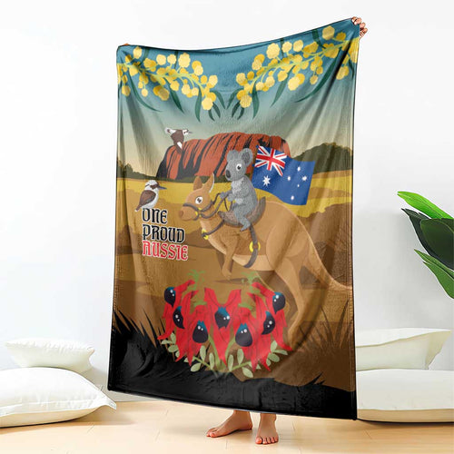 26 January One Proud Aussie Blanket Kangaroo and Koala Happy Australia Day