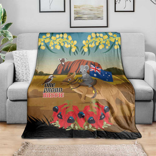 26 January One Proud Aussie Blanket Kangaroo and Koala Happy Australia Day