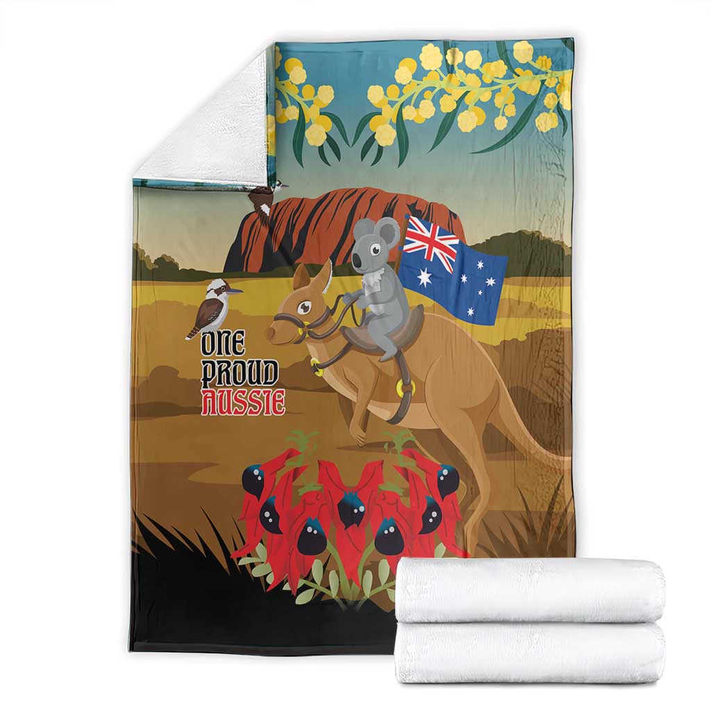 26 January One Proud Aussie Blanket Kangaroo and Koala Happy Australia Day