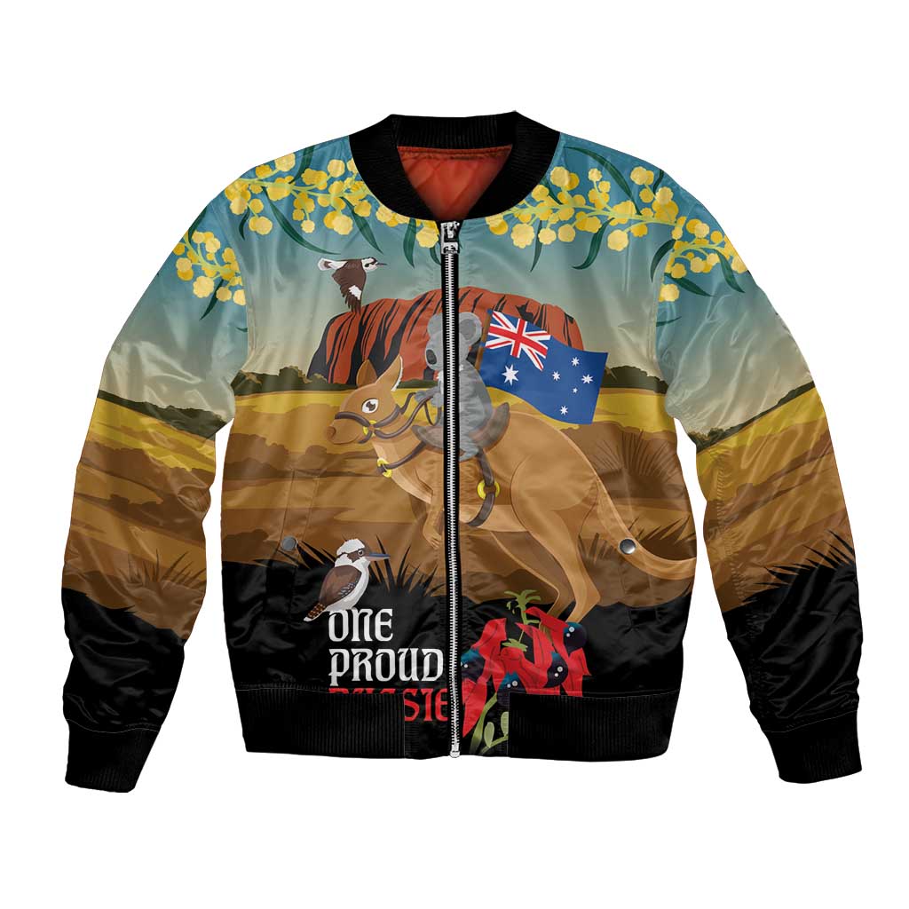 26 January One Proud Aussie Bomber Jacket Kangaroo and Koala Happy Australia Day