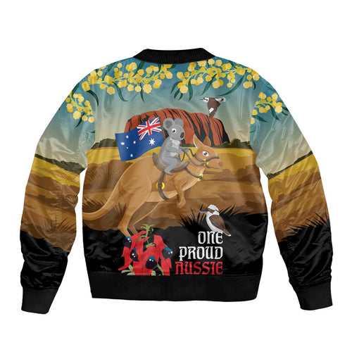26 January One Proud Aussie Bomber Jacket Kangaroo and Koala Happy Australia Day