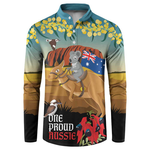 26 January One Proud Aussie Button Sweatshirt Kangaroo and Koala Happy Australia Day