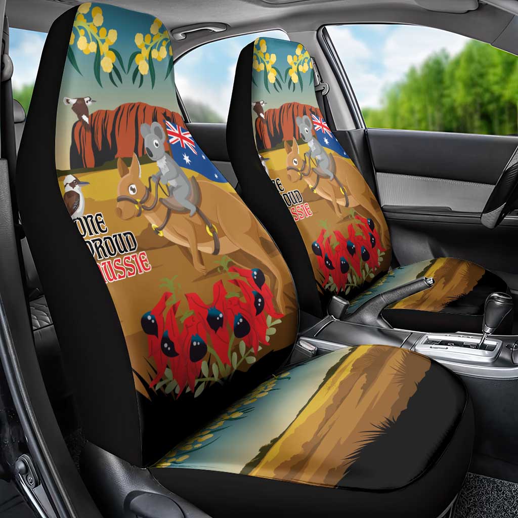 26 January One Proud Aussie Car Seat Cover Kangaroo and Koala Happy Australia Day