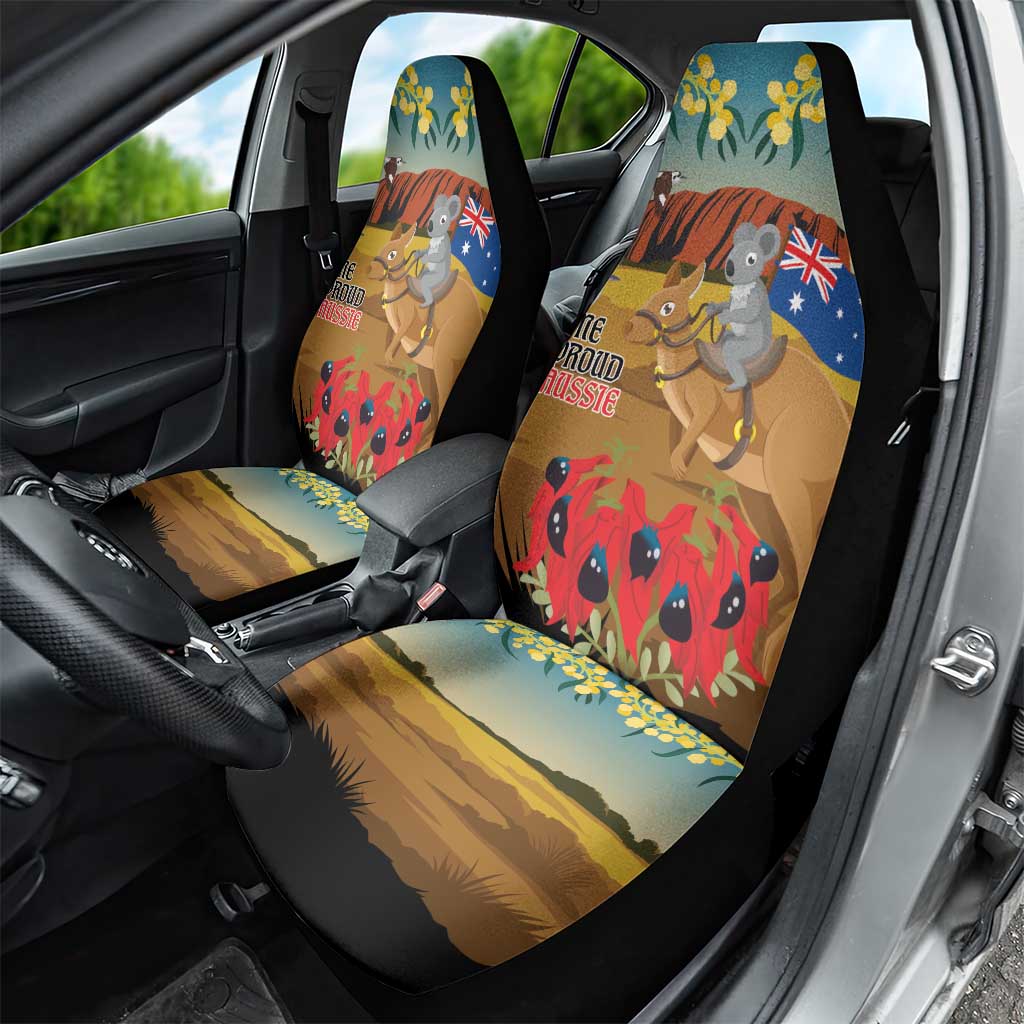 26 January One Proud Aussie Car Seat Cover Kangaroo and Koala Happy Australia Day