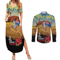 26 January One Proud Aussie Couples Matching Summer Maxi Dress and Long Sleeve Button Shirt Kangaroo and Koala Happy Australia Day